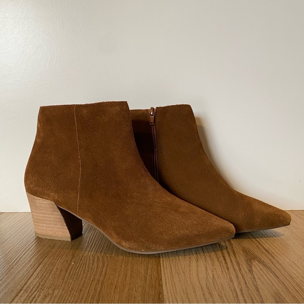 Brown suede boots